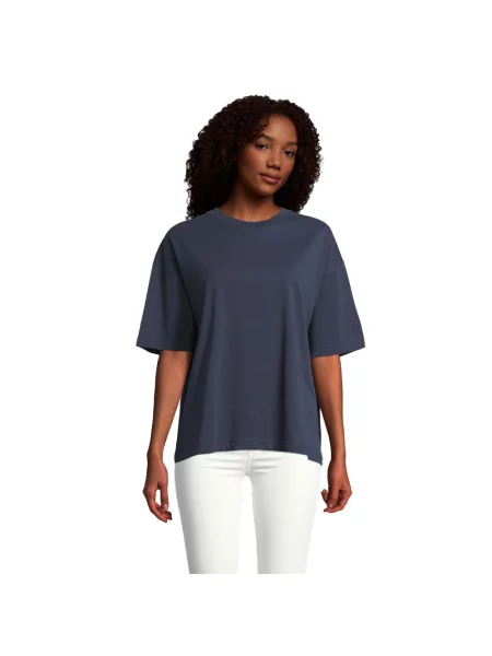 Koszulka Boxy Oversized T-shirt niebieska