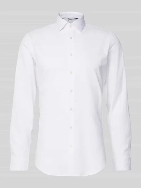 Koszula biznesowa o kroju slim fit z twillu z dodatkiem streczu Jake*s biała