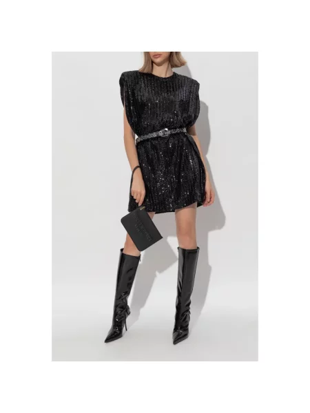 Mała sukienka mini Golden Goose z cekinami bez rękawów czarna