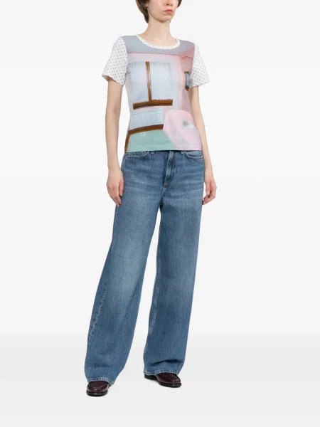 Tricou Ashley Williams cu buline cu imagine alb