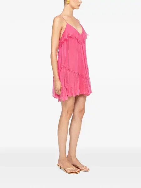 Rochie mini Nissa de mătase roz