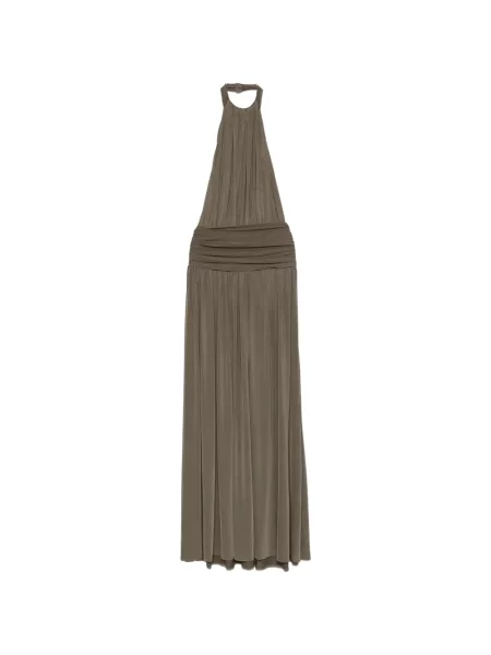 Rochie maxi Arcina Ori cu gât halter gri
