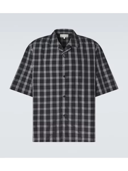 Kostkovaná košile Studio Nicholson černá