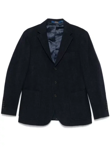 Sametová mikina s kapucí Polo Ralph Lauren se vzorem rybí kosti s výšivkou černá