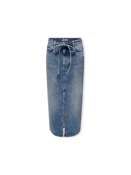 Fustă din denim Only albastru
