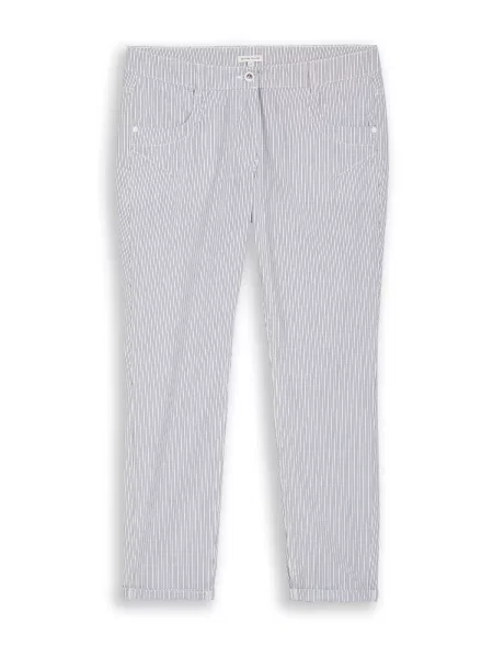 TOM TAILOR Pantaloni eleganți gri alb