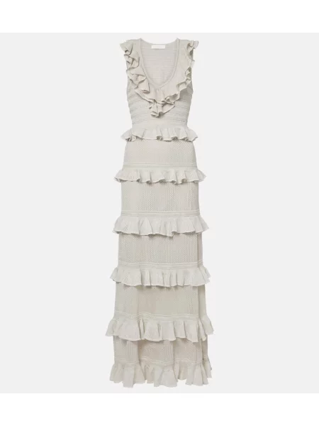 Rochie maxi Zimmermann tricotate de costum gri