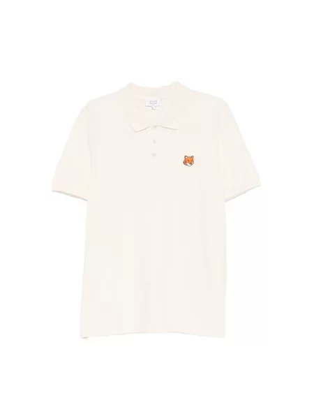 Koszulka polo Maison Kitsune beżowa