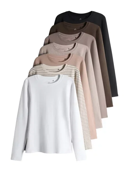 The Set Tricou bej / ciocolatiu / pământiu / negru alb