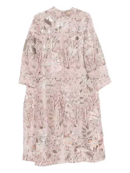 Palton Biyan cu model floral cu imagine roz