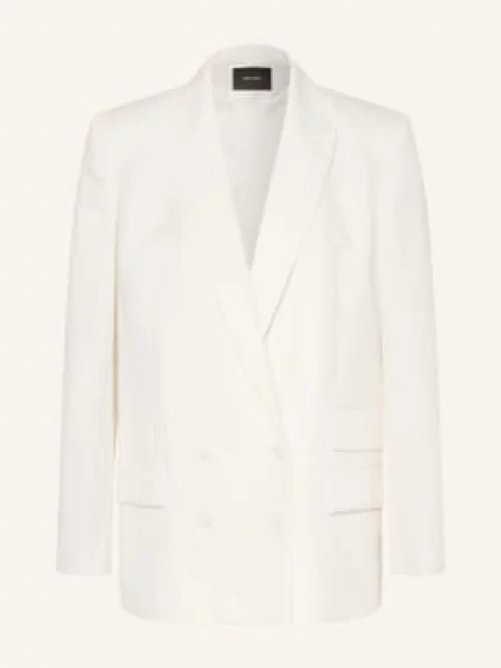 Maje Marynarka Z Błyszczącą Nicią I Lnem weiss biała