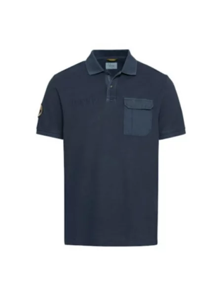 Koszulka polo z wyhaftowanym logo Camel Active niebieskie