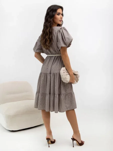 Cu centură rochie Italy Moda maro
