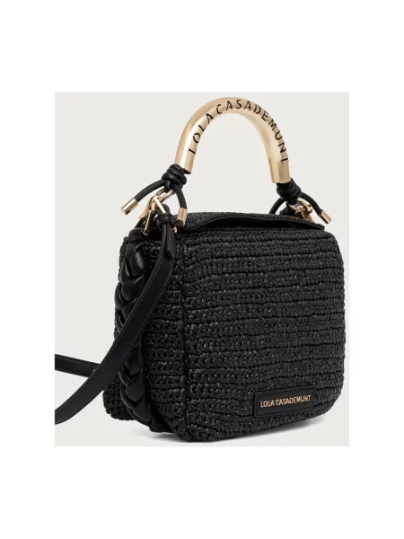Lola Casademunt torebka crossbody pleciona czarna