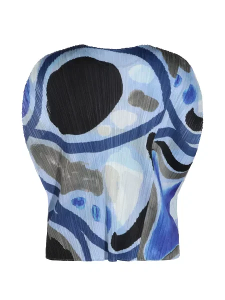 Μπλούζα Pleats Please Issey Miyake με σχέδιο με αφηρημένο print μπλε