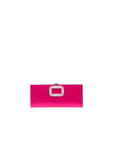 Satynowa kopertówka Roger Vivier różowa