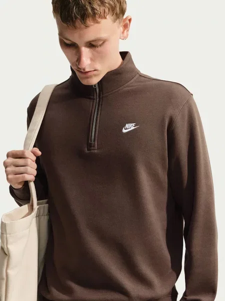 Nike Sportswear bluza z bawełną Club brązowa