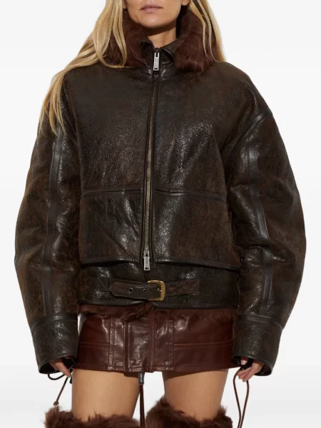 Geanta de piele Dsquared2 maro