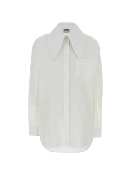 Gulerat cămașă Moschino din poplin alb