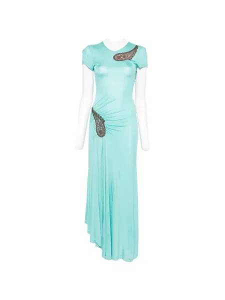 Rochie Christopher Esber cu model paisley din dantelă albastru