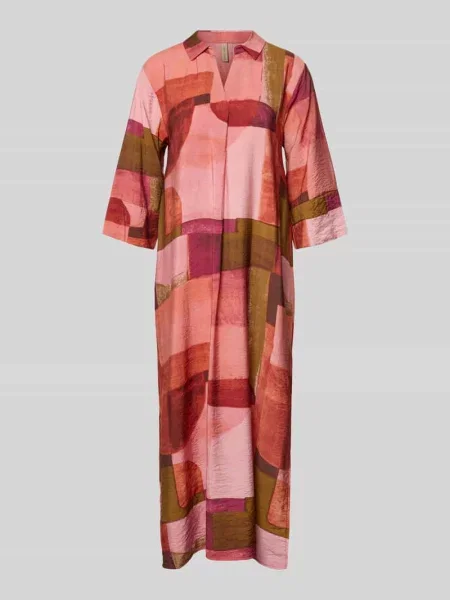 Sukienka midi o kroju relaxed fit z mieszanki model Catania' Soyaconcept różowa