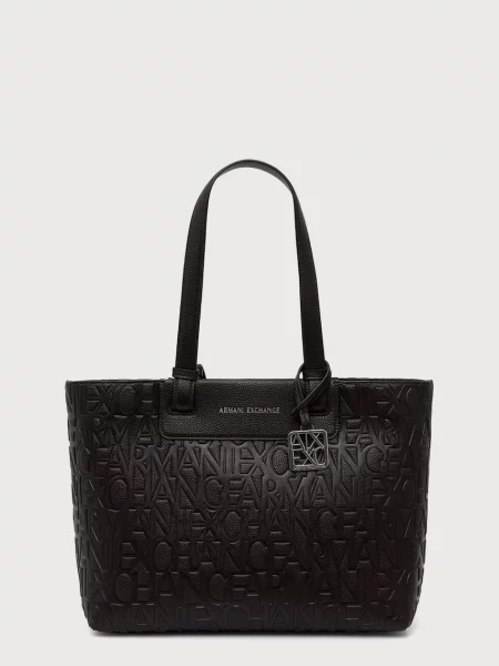 Armani Exchange geantă shopper pentru femei cu imitație de piele maro