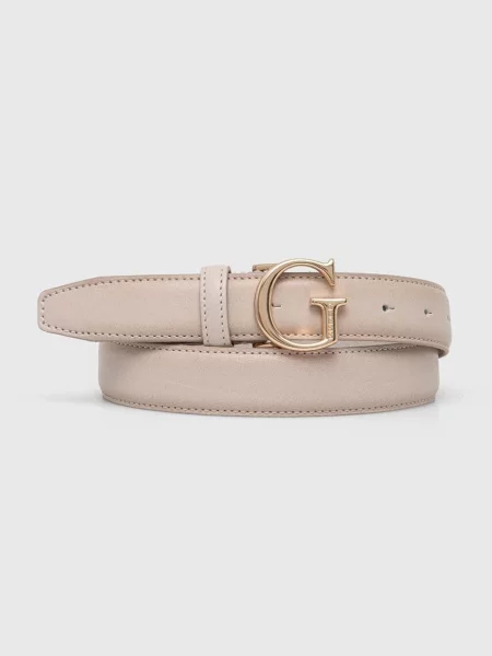 Кожен Guess дамски бежово