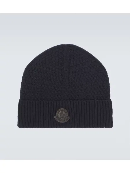 Căciulă Moncler de lână albastru