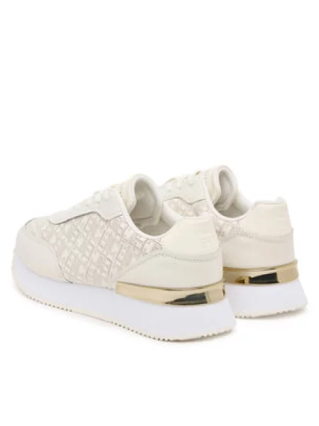 Kožené tenisky Tommy Hilfiger CHIC MONOGRAM RUNNER béžová