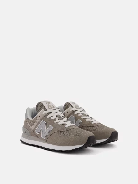 Замшевые повседневные кроссовки New Balance 574 серые
