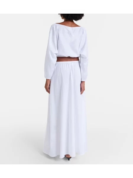 Fusta maxi Leset alb