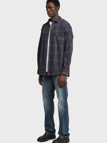 Картата сорочка G-star Raw синя