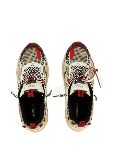 Sneakerși Off-white cu șireturi din dantelă alb