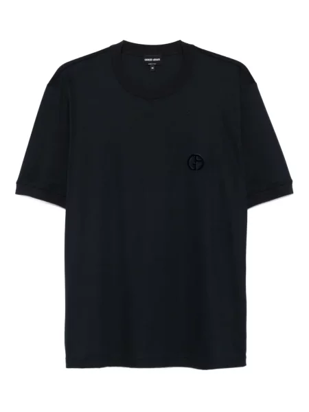 Tricou Giorgio Armani cu broderie albastru