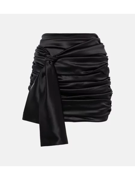 Satynowa mała mały spódnica mini Dolce&gabbana czarna
