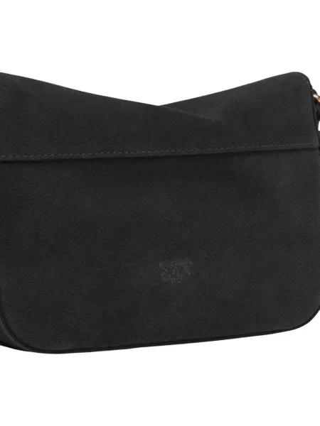 Semišová crossbody kabelka Pinko čierna