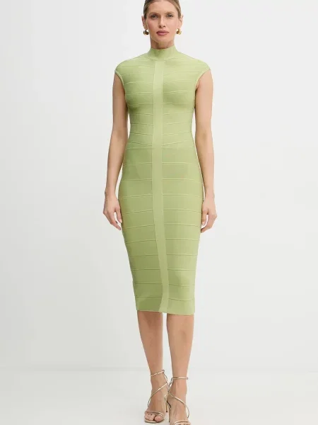 Herve Leger rochie Davina verde