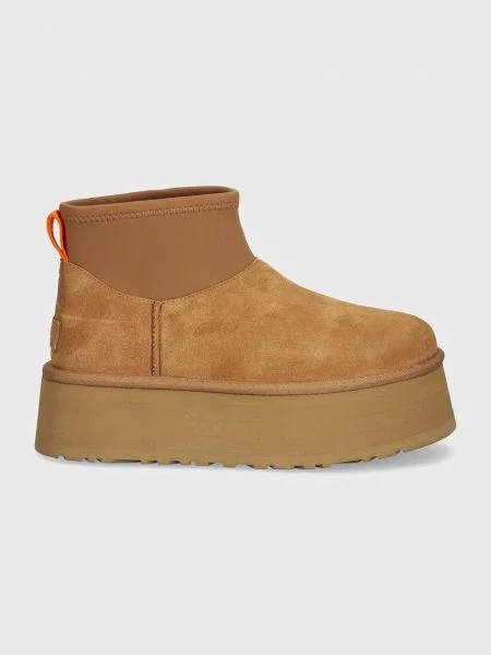 Замшеві чоботи UGG Classic Mini Dipper коричневий
