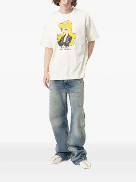 Tricou Domrebel cu imagine alb