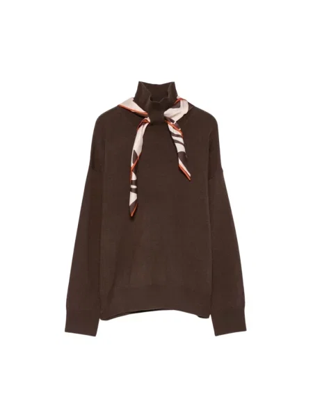 Sweter z golfem Seventy brązowy