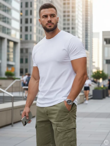 T-shirt basic Dstreet biały