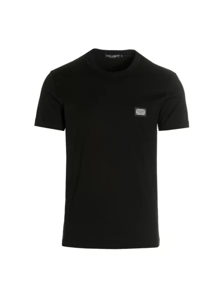 Dolce & Gabbana Koszulki Mężczyzna M Logo Plaque T-Shirt czarny