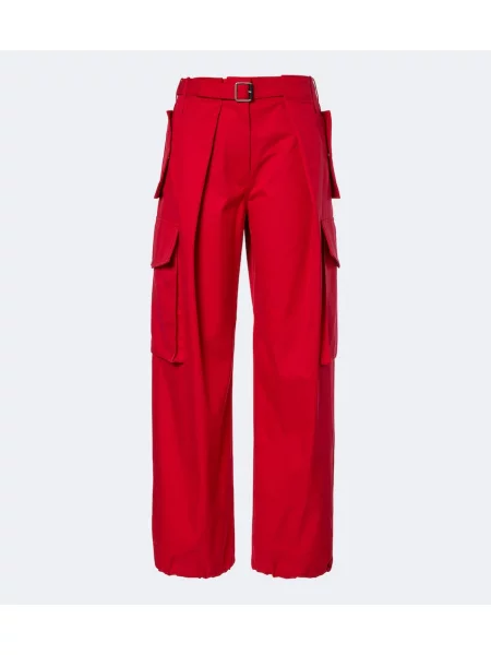 Pantaloni cargo Loewe de mătase roșu