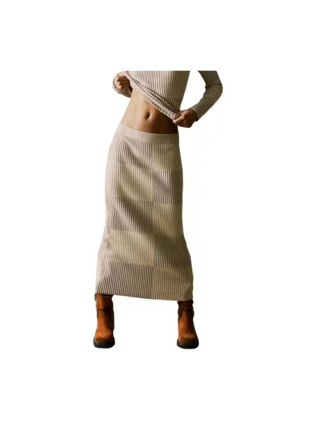 Spódnica Desigual w kratkę beżowa