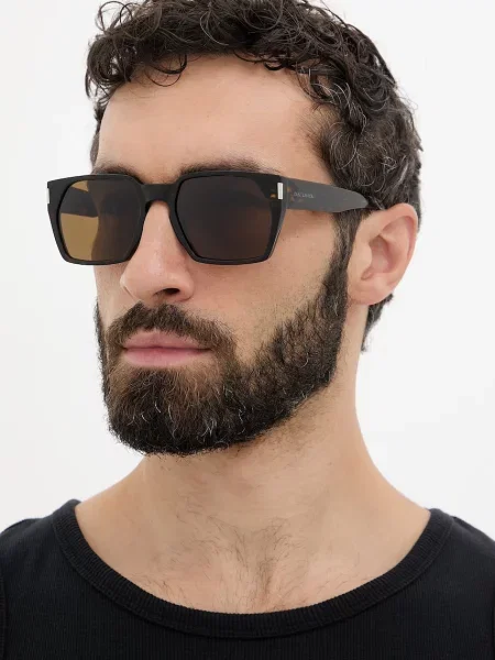 Saint Laurent ochelari de soare pătrați pentru bărbați maro