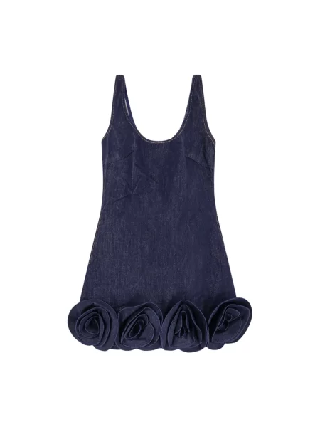 Sukienka mini Self-portrait w kwiatki garniturowa niebieska