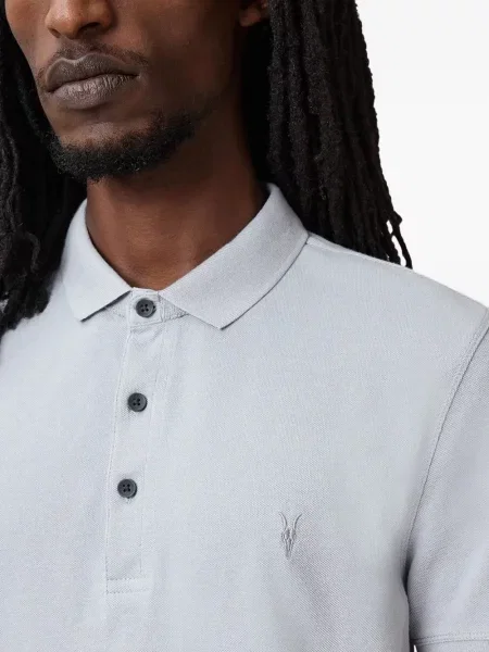 Polo Allsaints cu broderie albastru