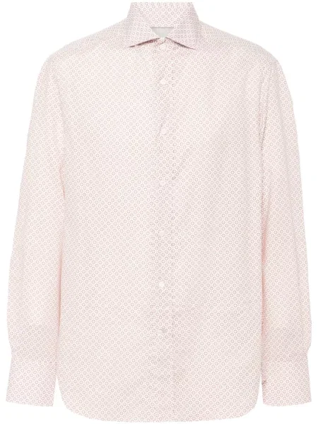 Košile Brunello Cucinelli s potiskem bílá
