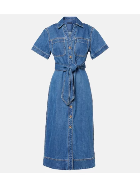 Srajčna obleka Veronica Beard modra