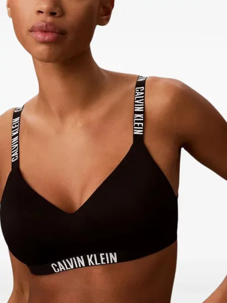 Sutien bralette Calvin Klein Underwear cu autograf negru